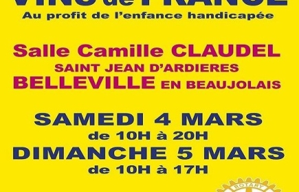 Le week-end du 4 et 5 mars prochain se déroulera notre traditionnel Salon des Vins de France.